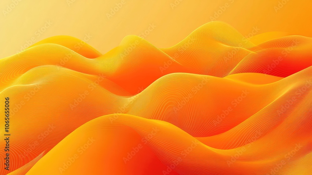 Aufkleber vibrant banner design featuring an abstract gradient texture with wavy patterns in orange and yellow