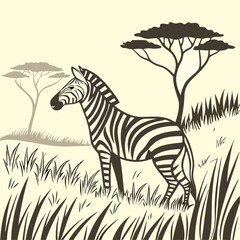 Obraz premium zebra in the grass