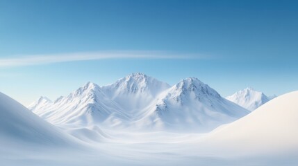 Obraz premium Explore majestic snow-covered mountain landscapes under clear blue skies