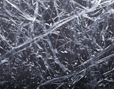 plastic saran wrap kitchen cling film for food, macro texture background