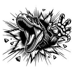 T rex Svg, T Rex Scratch Svg, Dinosaur Svg, Tyrannosaurus Rex Svg, T rex Clipart, T rex Cut file, T rex Cricut, T-Rex SVG, T-rex Dinosaur On Cracked Wall Svg, Angry Dinosaur Trex, Trex Head Silhouett
