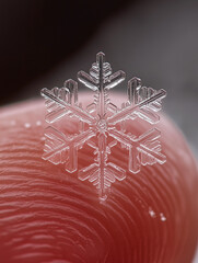a snowflake on the tip of your finger
