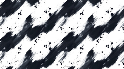 Naklejka premium Seamless abstract ink pattern with black strokes on white background ideal for wallpaper and game design grunge art