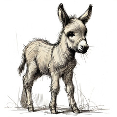 Sketch of a young donkey