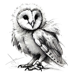 Sketch of a barn owl