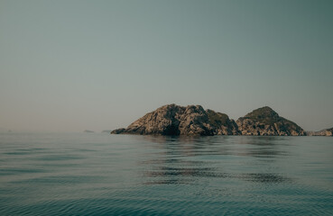 Isolated Rocky Island in the Calm Mediterranean Waters