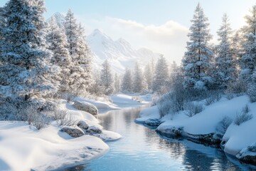 winter landscape for postcard or background