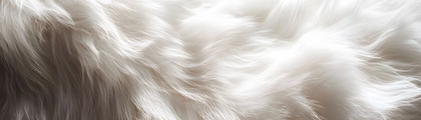 Fototapeta premium Close-up of White Fur with Subtle Light and Shadow Variations