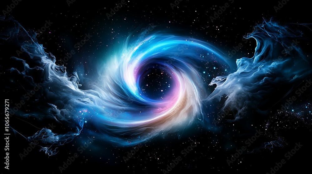Poster exploring the mysteries of the cosmos a visual journey through the swirling colors of a galactic vor