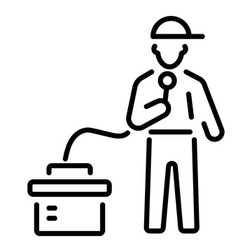 A line style icon of a person doing beatboxing 