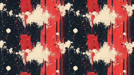 Fototapeta premium Colorful smudge pattern featuring red and white ink fluid on an urban abstract background perfect for trendy wallpaper design modern decor