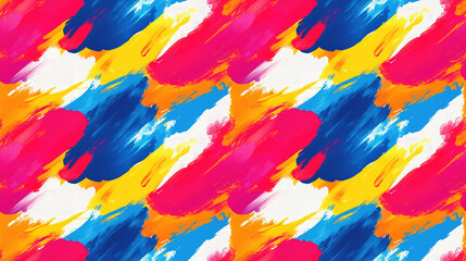 Fototapeta premium Vibrant abstract seamless pattern featuring bold colorful paint strokes ideal for textile design and artistic backgrounds
