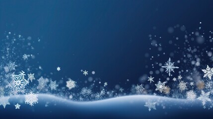 Winter Snowflakes on Blue Background