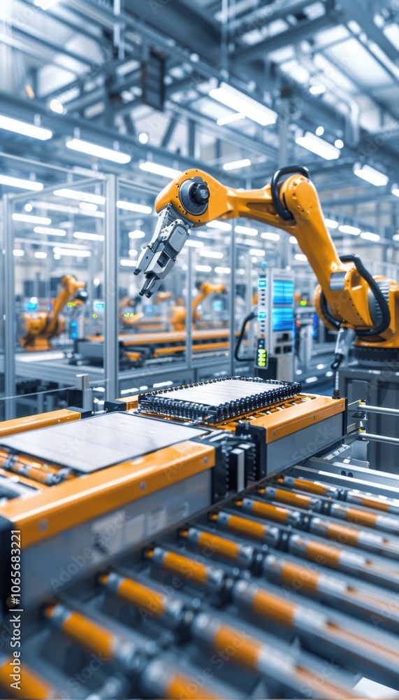 Poster advanced lithium-ion battery production with robotic systems in high-tech factory