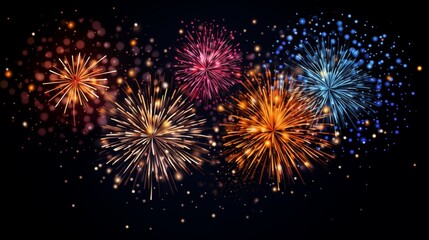 Fototapeta premium fireworks in the night sky,generative ai illustration