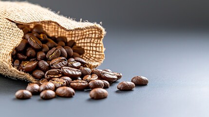 Coffee beans spill out from a torn burlap sack, symbolizing the inevitability of rising coffee prices in the market.