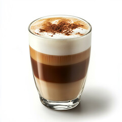 Obraz premium A coffee with frothed milk in a simple vertical glass