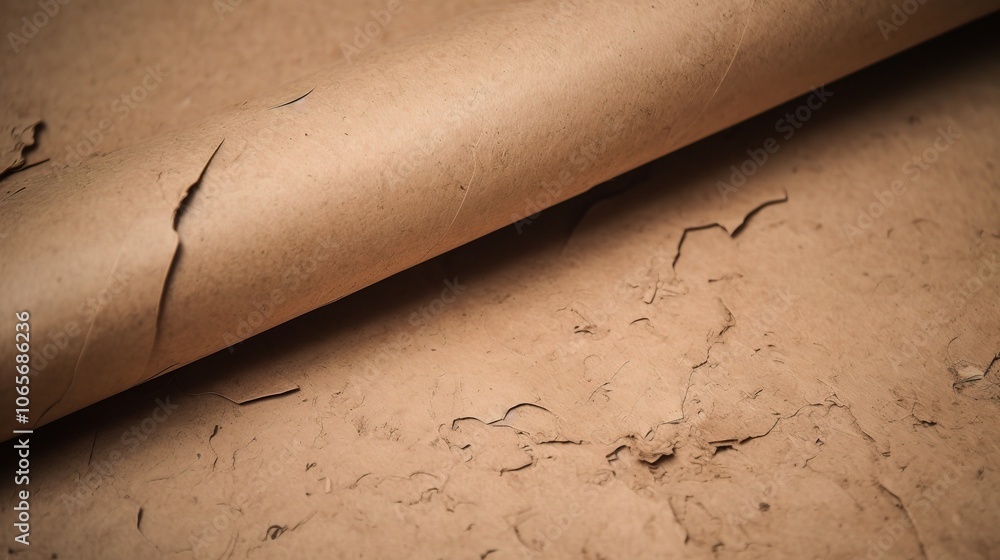 Poster crumpled brown paper roll texture for background use