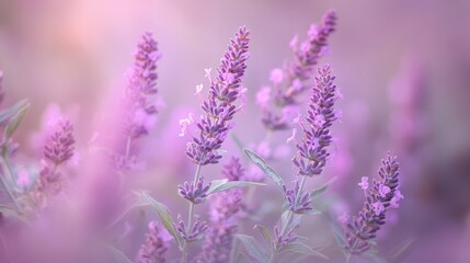 Obraz premium A close-up of lavender flowers in soft, dreamy hues.
