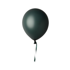 green helium balloon. Birthday balloon flying for party and celebrations. Isolated on white background. Generative AI