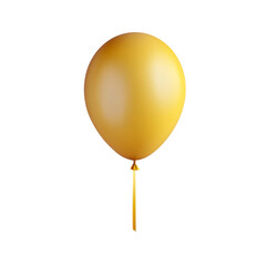 gold helium balloon. Birthday balloon flying for party and celebrations. Isolated on white background. Generative AI
