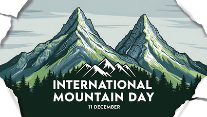 a poster for the international mountain day with mountains in the background