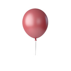 pink helium balloon. Birthday balloon flying for party and celebrations. Isolated on white background. Generative AI