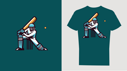 vector Illustration of cricket player