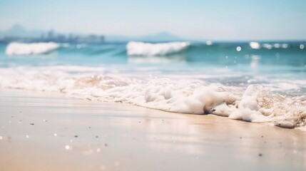 Calm Beach Waves on Sandy Shoreline