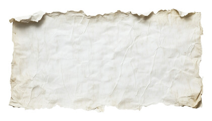 Obraz premium Crumpled and Stained Blank Paper with Torn Edges on Transparent Background