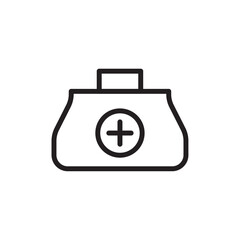 Obraz premium Doctor bag icon Thin line flat illustration