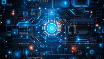 Obraz premium Digital background perfect for tech processes, neural networks, artificial intelligence, data transfer and encryption