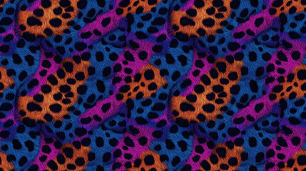 Obraz premium Vibrant neon leopard skin texture in a seamless pattern ideal for colorful jungle themed designs wallpaper fashion prints