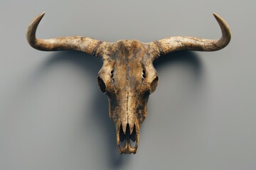 Fototapeta premium bull bull skull top view isolated