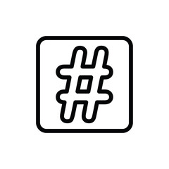 Obraz premium Hashtag icon Thin line flat illustration