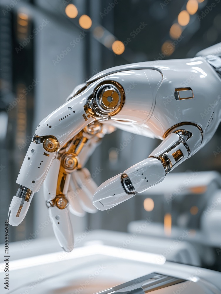 Leinwandbilder the robotic prosthetic hand demonstrates precision as it securely grips a small object in a high-tec