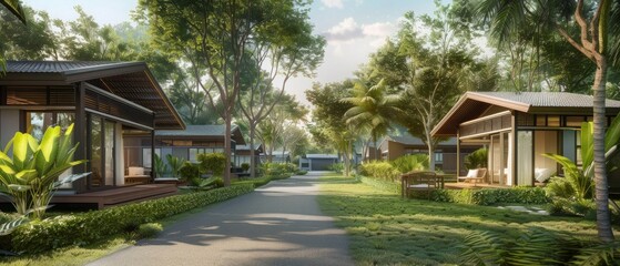 Architectural Services, Residence Villa, HomeStay, Thailand, Building, house, Perspective, Cottage, 3D illustration, Resort, Home, Office, Resort, Home