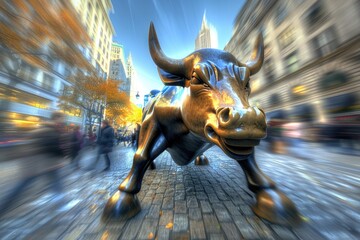 Charging Bull symbolizes American strength and power in NYC.