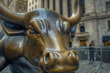 Wall Street Charging Bull in NYC Financial District