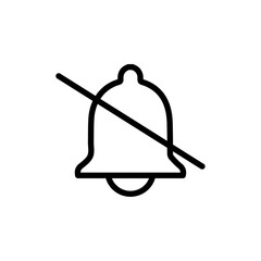 Notification off icon Thin line flat illustration