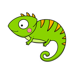 Obraz premium Iguana cute illustration,chameleon 