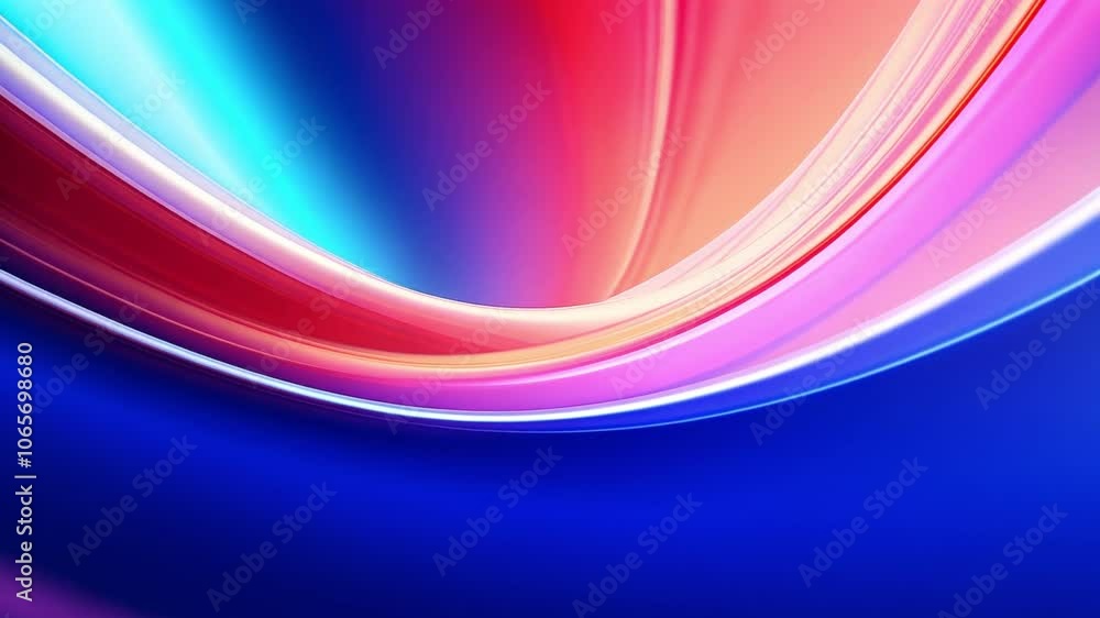 Poster Vibrant Abstract Curves: A mesmerizing swirl of pink, blue, and red hues creates a dynamic, energetic abstract background. Perfect for adding a touch of modern art to your designs. 