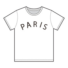 Naklejka premium White T-Shirt with Paris Text Arc Design 