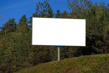 Background for design, white billboards on city streets and along roads