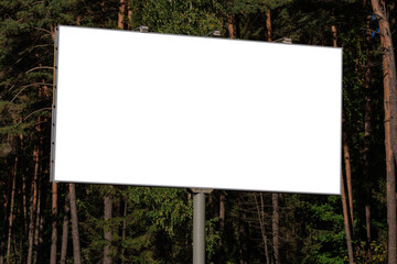 Background for design, white billboards on city streets and along roads