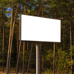 Background for design, white billboards on city streets and along roads
