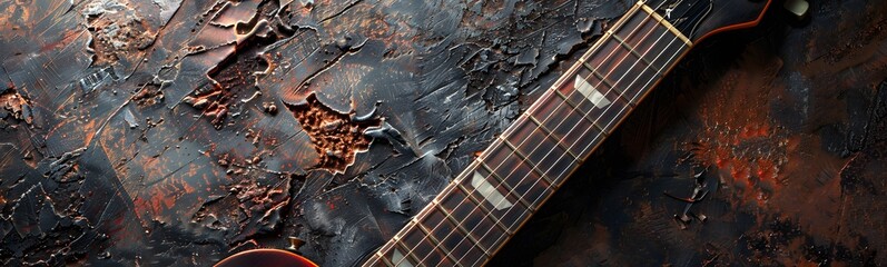 Guitar and blank grunge background