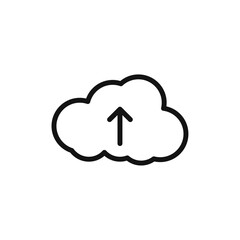 Upload to Cloud icon Thin line flat illustration