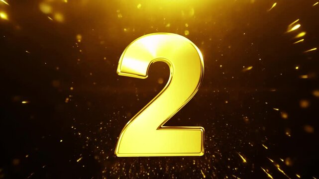 Count down from number 3 to 1 golden numbers. Festive,celebration 4k video. Happy New years count down from 3 to 1 with text exploding into black background