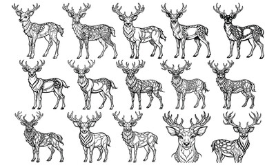Fototapeta premium Deer Coloring Page for Kids: Adorable Line Art of a Baby Deer, Perfect for Toddler Activities and Early Learning Fun on a White Background.